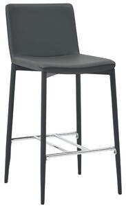 Barové stoličky 2 ks, sivé, umelá koža