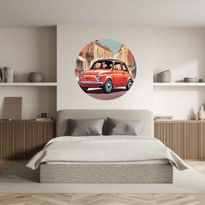PIPPER. Kruhová samolepka na stenu "Fiat 500" Veľkosť: 100 cm