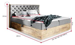 Manželská posteľ HAZEL + topper, 200x200, dub lancelot/faro 20