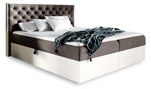 Manželská posteľ WOODE 3 + topper, 120x200, nordic teak/faro 5