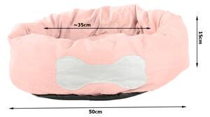 Plyšový pelech pre psa/mačku BONENEST 50 cm, ružový