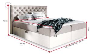 Manželská posteľ HAZEL 2 + topper, 120x200, nordic teak/faro 6