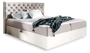 Manželská posteľ WOODE 3 + topper, 180x200, nordic teak/faro 20