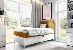 Čalúnená posteľ ESME + topper, 90x200, fresh 17, ľavá