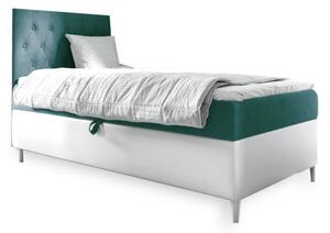 Čalúnená posteľ FILIP 1 + topper, 90x200, fresh 34, ľavá