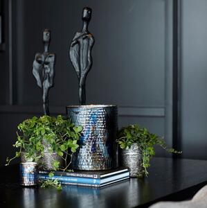 Veľká sklenená váza KICK, black blue, 23 cm