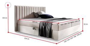 Manželská posteľ ELIE 2 + topper, 200x200, nordic teak/faro 7