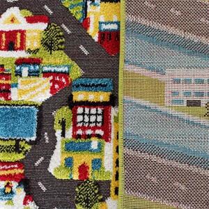 Senzorický detský koberec s motívom mesta Šírka: 100 cm | Dĺžka: 150 cm