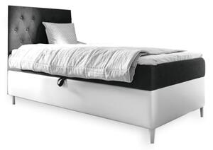 Čalúnená posteľ FILIP 1 + topper, 90x200, fresh 17, ľavá