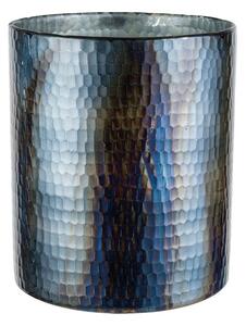Veľká sklenená váza/lampáš KICK, black blue, 23 cm