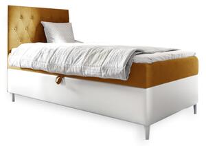 Čalúnená posteľ FILIP 1 + topper, 90x200, fresh 37, ľavá