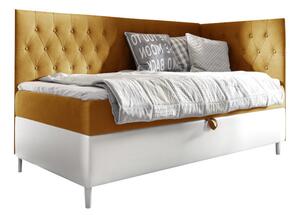 Čalúnená posteľ FILIP 3 + topper, 80x200, fresh 37, pravá
