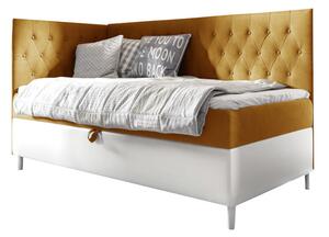 Čalúnená posteľ ESME 2 + topper, 100x200, fresh 37, ľavá
