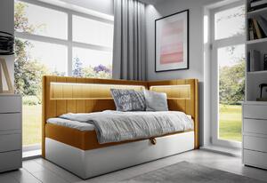 Čalúnená posteľ ELIZA 2 + topper, 90x200, fresh 37, ľavá