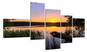 Obrázok jazera sa západom slnka (Obraz 150x85cm)
