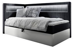 Čalúnená posteľ ELIZA 2 + topper, 90x200, fresh 17, ľavá