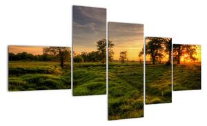 Západ slnka v krajine, obrazy (Obraz 150x85cm)