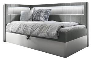 Čalúnená posteľ ELIZA 2 + topper, 90x200, fresh 14, ľavá