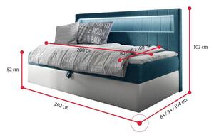 Čalúnená posteľ ELIZA + topper, 80x200, fresh 1
