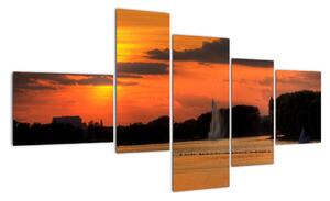 Západ slnka na vode - obraz na stenu (Obraz 150x85cm)