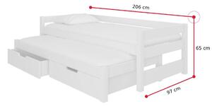 Detská posteľ SAGA, 200x90, biela