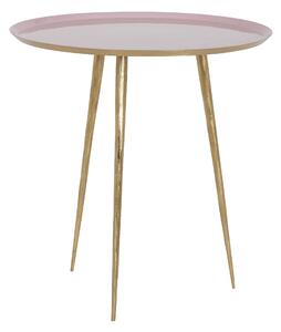 Kovový stolík FIGINO, Pink/Gold, Ø45xV46 cm