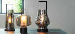 Stolná lampa AMANDA Glas Smoked Grey, 40 cm