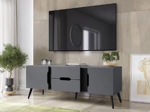 Moderná TV skrinka Motez 2D2S, Farby: sivá / sivá + čierna Mirjan24 5903211282027