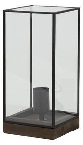 Sklenená stolná lampa ASKJER, wood brown/black, výška 30 cm