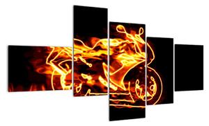 Horiace motorka - obraz (Obraz 150x85cm)