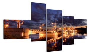 Obraz osvetleného mosta (Obraz 150x85cm)