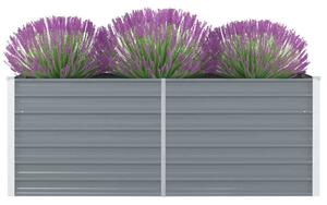 Vyvýšený záhradný kvetináč sivý 160x80x45 cm pozinkovaná oceľ