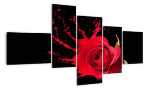 Abstraktný obraz ruža - obraz (Obraz 150x85cm)