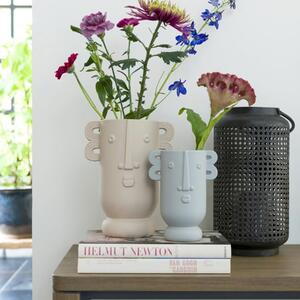 Dekoračná keramická váza RUBY, Grey, 20 cm