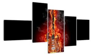Horiace gitara - obraz (Obraz 150x85cm)
