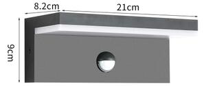 Brilagi-LED Vonkajšie nástenné svietidlo so senzorom TESSI LED/10W/230V antracit IP54