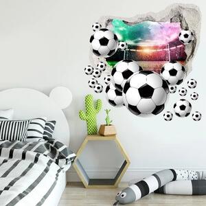3D nálepka futbalové lopty s pozadím štadióna 75 x 75 cm