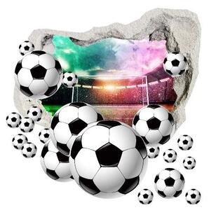 3D nálepka futbalové lopty s pozadím štadióna 75 x 75 cm