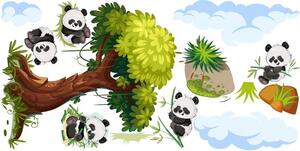 Nálepka pre deti veselé pandy na strome 50 x 100 cm
