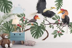 Dekoračná nálepka pre deti vtáky v džungli 150 x 300 cm