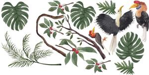 Dekoračná nálepka pre deti vtáky v džungli 60 x 120 cm