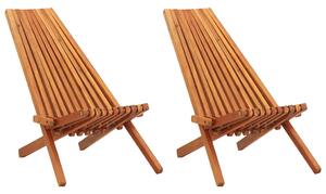 Skladacie vonkajšie stoličky 2 ks masívne akáciové drevo