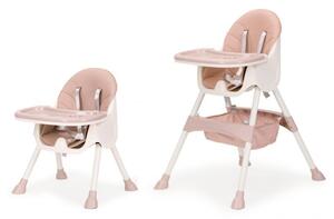 Ružová jedálenská stolička pre deti do 3r. Ružová