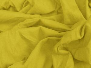 Obliečky z mikrovlákna OMAHA čierne + plachta jersey 90x200 cm žltá