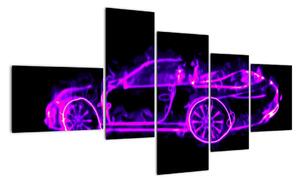 Obraz - horiace auto (Obraz 150x85cm)