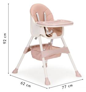 Jedálenská stolička pre deti do 3r. ružová