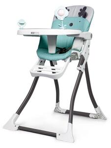 Štýlová detská jedálenská stolička v mentolovej farbe Zelená