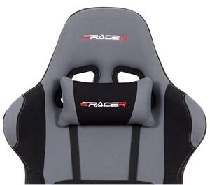 Herná stolička na kolieskach ERACER F01 - šedá / čierna