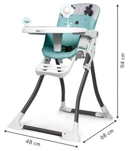 Detská jedálenská stolička v mentolovej farbe