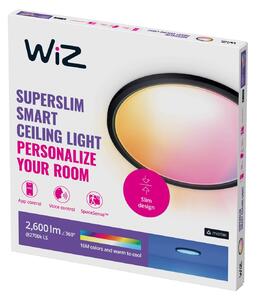 WiZ SuperSlim LED stropné svetlo RGBW Ø42cm čierne